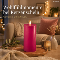 Deluxe Homeart LED Kerze mit Timerfunktion Magenta