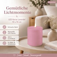 Deluxe Homeart LED Kerze mit Timerfunktion Lavendel