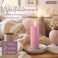 Deluxe Homeart LED Kerze mit Timerfunktion Lavendel