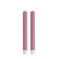 Deluxe Homeart LED Kerze Lavendel Stabkerze 24 cm
