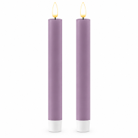 Deluxe Homeart LED Kerze Lavendel Stabkerze 24 cm