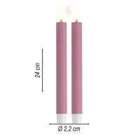 Deluxe Homeart LED Kerze Lavendel Stabkerze 24 cm