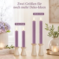 Deluxe Homeart LED Kerze Lavendel Stabkerze 24 cm