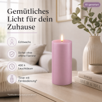 Deluxe Homeart LED Kerze mit Timerfunktion Lavendel