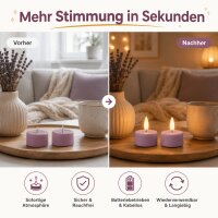 Deluxe Homeart LED Kerze Lavendel Teelicht