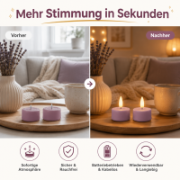 Deluxe Homeart LED Kerze Lavendel Teelicht