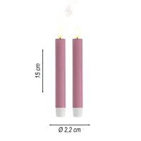 Deluxe Homeart LED Kerze Lavendel Stabkerze 15 cm