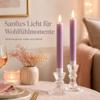 Deluxe Homeart LED Kerze Lavendel Stabkerze 15 cm