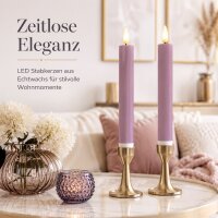 Deluxe Homeart LED Kerze Lavendel Stabkerze 15 cm