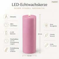 Deluxe Homeart LED Kerze mit Timerfunktion Lavendel