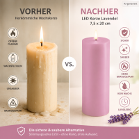 Deluxe Homeart LED Kerze mit Timerfunktion Lavendel