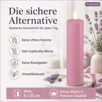 Deluxe Homeart LED Kerze mit Timerfunktion Lavendel