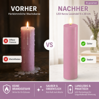 Deluxe Homeart LED Kerze mit Timerfunktion Lavendel