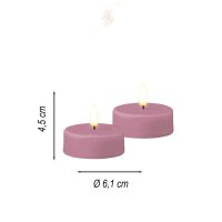 Deluxe Homeart LED Kerze Lavendel Großes Teelicht