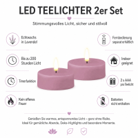 Deluxe Homeart LED Kerze Lavendel Großes Teelicht